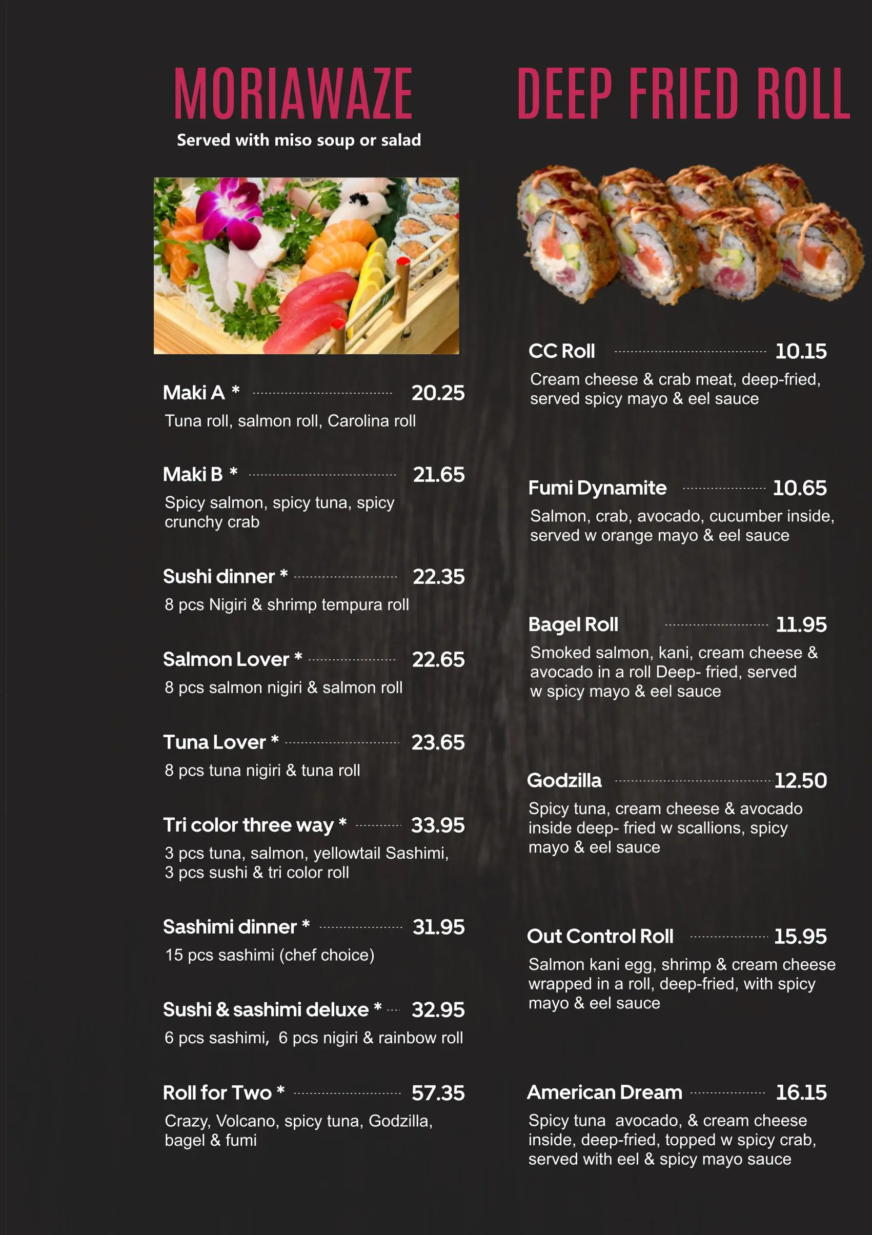 All Day Menu - M Fresh Asian Fusion